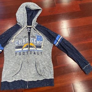San Diego chargers zip up sweatshirt